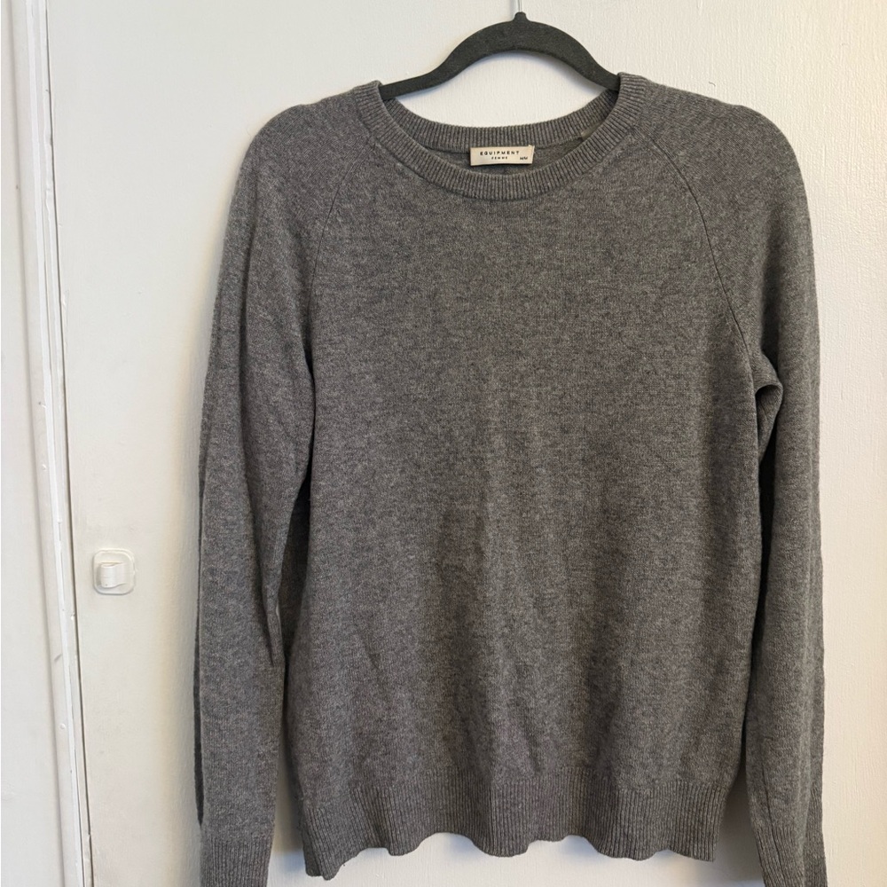 Equipment Gray Crewneck Sweater Classic Knit